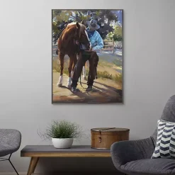 Kirklands Home A Man And His Horse Framed Canvas Art Print Multi