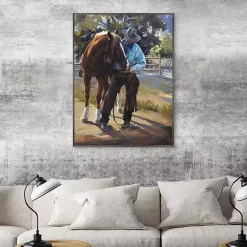Kirklands Home A Man And His Horse Framed Canvas Art Print Multi