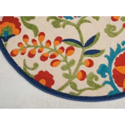Online Kirklands Home Abstract Floral Outdoor Round Area Rug, 5 ft. Multi