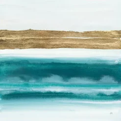 Online Kirklands Home Abstract Gold Emerald Beach III Canvas Art Print
