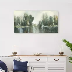Clearance Kirklands Home Abstract Treeline Canvas Art Print, 40x20 in. Blue