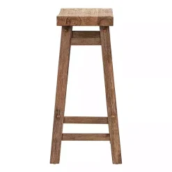 Kirklands Home Acacia Barnwood Saddle Counter Stools, Set of 2 Tan