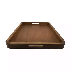 Hot Kirklands Home Acacia Wood Rectangle Serving Tray with Handles Brown