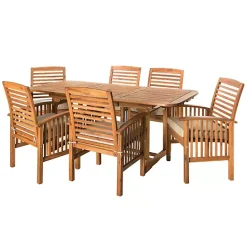 Hot Kirklands Home Acacia Wood Slatted 7-pc. Outdoor Dining Set Brown
