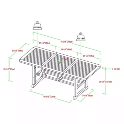 Hot Kirklands Home Acacia Wood Slatted 7-pc. Outdoor Dining Set Brown