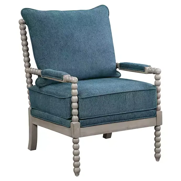 Clearance Kirklands Home Aegean Liam Turned Leg Accent Chair Blue