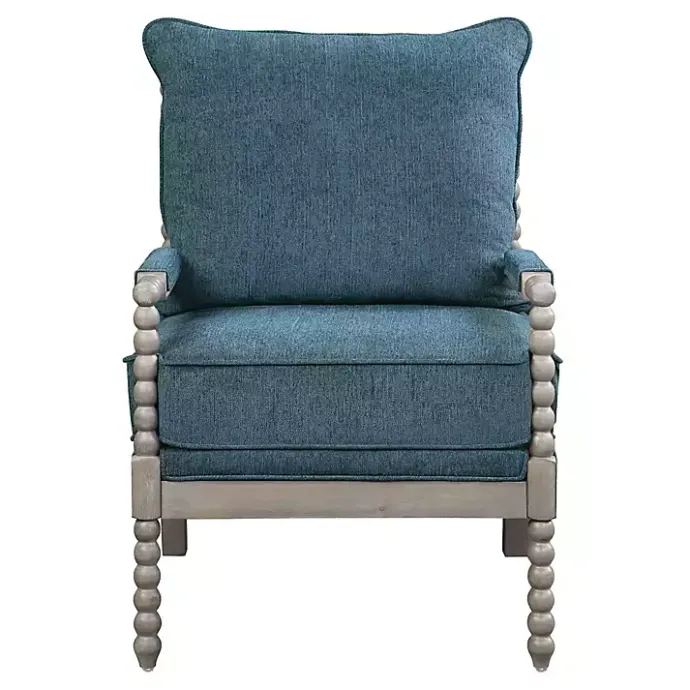 Clearance Kirklands Home Aegean Liam Turned Leg Accent Chair Blue
