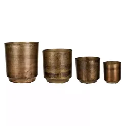 Discount Kirklands Home Aged Brass Flower Pots, Set of 4 Brown