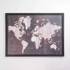 New Kirklands Home Aged World Map Framed Art Print