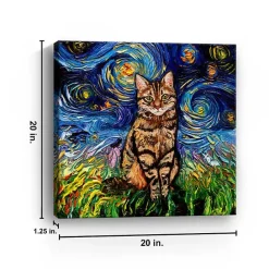 Sale Kirklands Home Aja Trier Brown Tabby Starry Night Canvas Print
