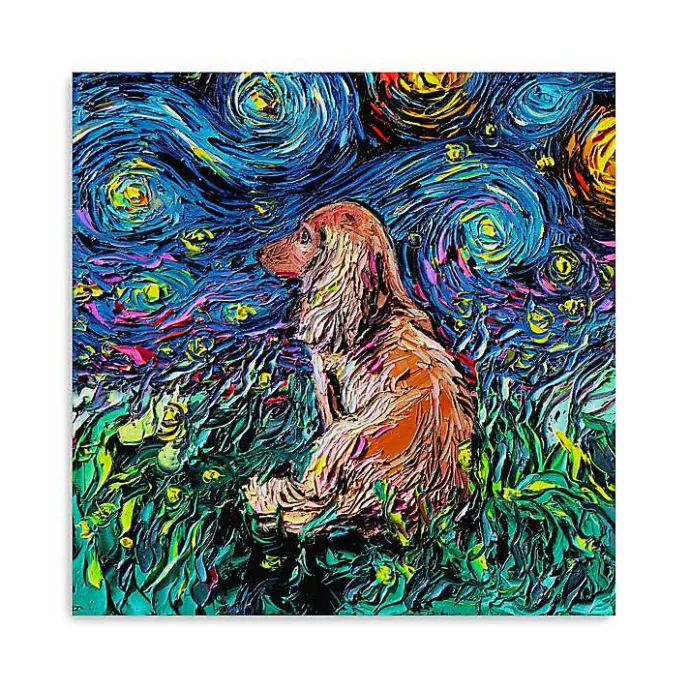 Clearance Kirklands Home Aja Trier Dachshund III Starry Night Canvas Print