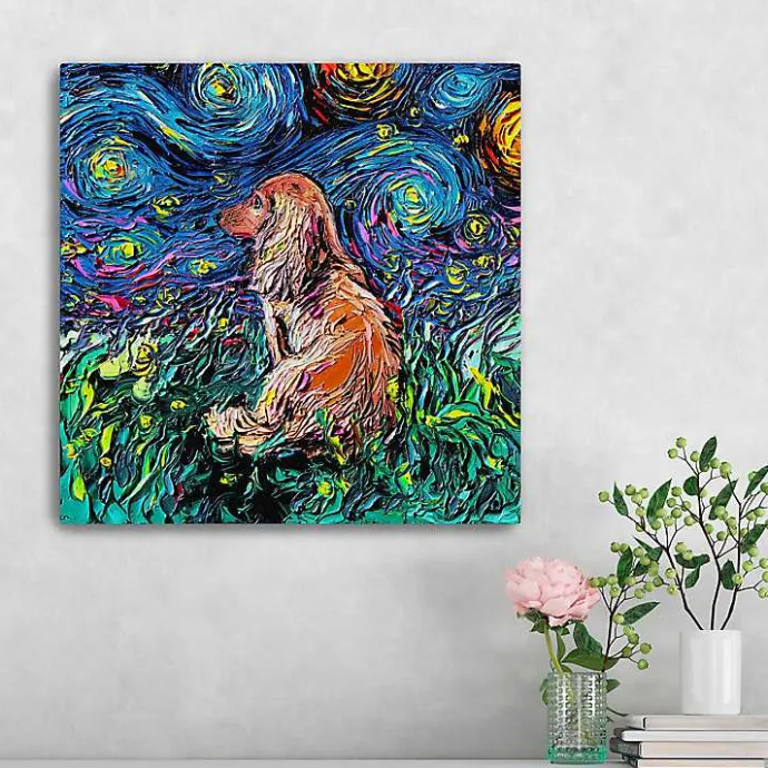 Clearance Kirklands Home Aja Trier Dachshund III Starry Night Canvas Print