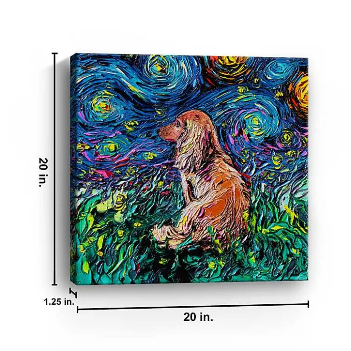 Clearance Kirklands Home Aja Trier Dachshund III Starry Night Canvas Print