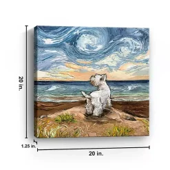 Discount Kirklands Home Aja Trier Westie Starry Beach Canvas Art Print