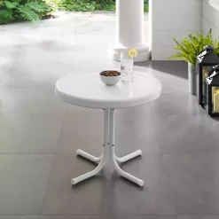 Outlet Kirklands Home Alabaster Metal Outdoor Side Table White