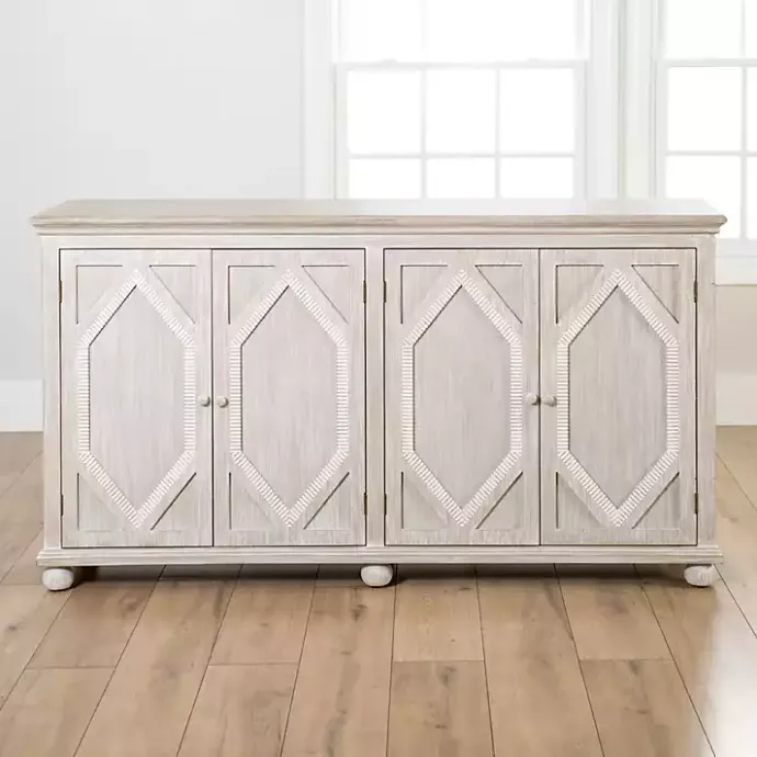Online Kirklands Home Alana washed 4-Door Cabinet White