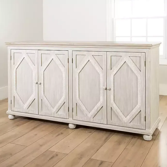 Online Kirklands Home Alana washed 4-Door Cabinet White