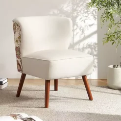 Hot Kirklands Home Alex Upholstered Floral Back Accent Chair Ivory