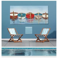 Hot Kirklands Home All in a Row Outdoor Canvas Art Print Blue
