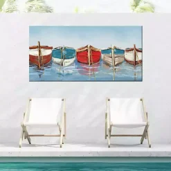 Hot Kirklands Home All in a Row Outdoor Canvas Art Print Blue