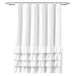 Clearance Kirklands Home Allison Ruffle Shower Curtain White