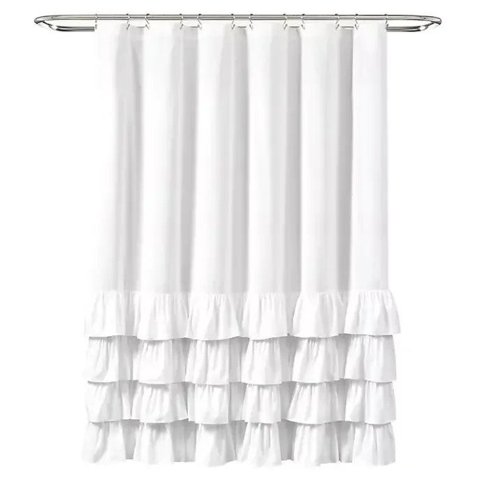 Clearance Kirklands Home Allison Ruffle Shower Curtain White
