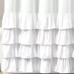 Clearance Kirklands Home Allison Ruffle Shower Curtain White