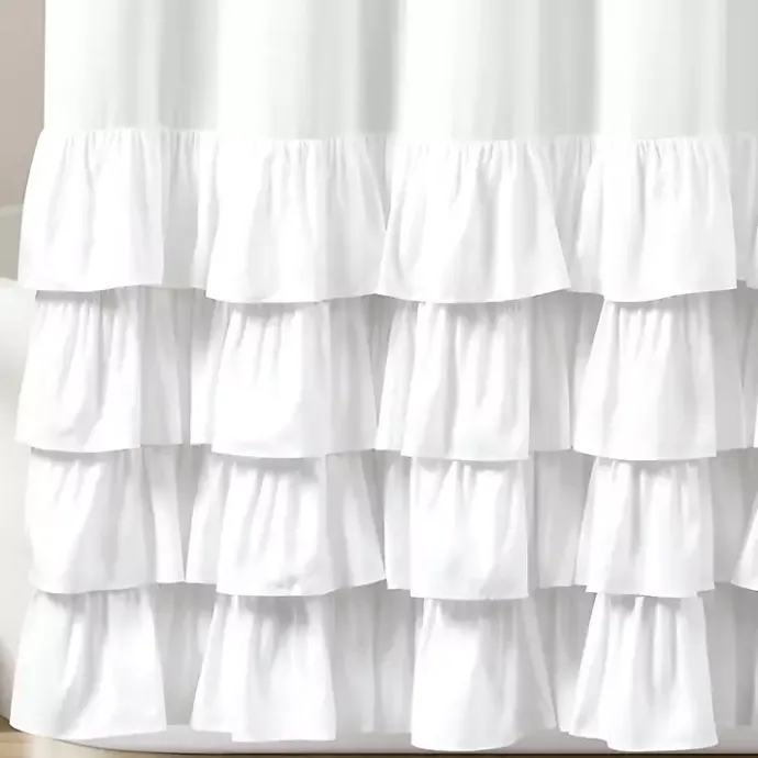 Clearance Kirklands Home Allison Ruffle Shower Curtain White
