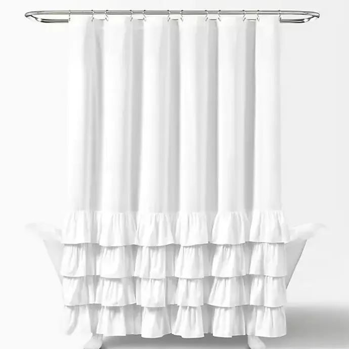 Clearance Kirklands Home Allison Ruffle Shower Curtain White