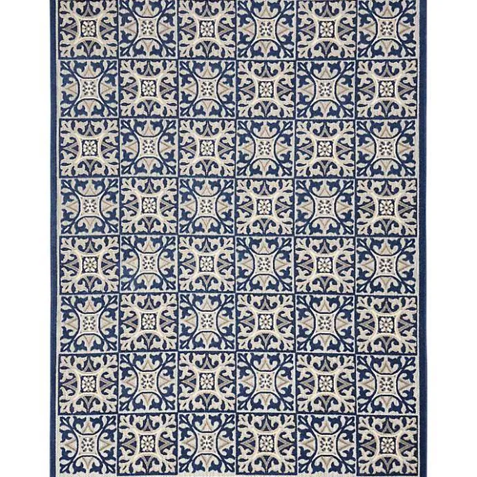 Online Kirklands Home Aloha Blue Geometric Indoor/Outdoor Area Rug, 5x7