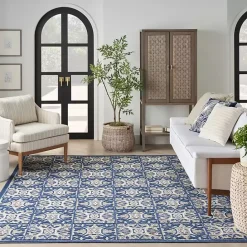 Online Kirklands Home Aloha Blue Geometric Indoor/Outdoor Area Rug, 5x7