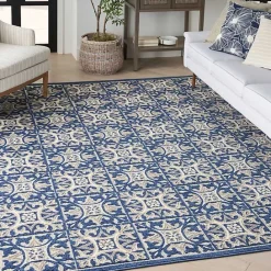 Outlet Kirklands Home Aloha Blue Geometric Indoor/Outdoor Area Rug, 6x9