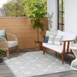 Outlet Kirklands Home Aloha Blue Medallion Indoor/Outdoor Area Rug, 3x5