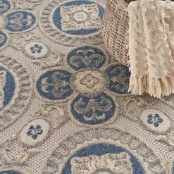 Outlet Kirklands Home Aloha Blue Medallion Indoor/Outdoor Area Rug, 3x5