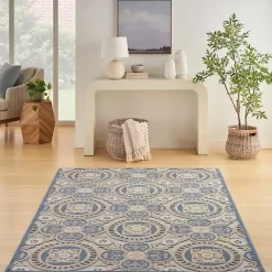 Outlet Kirklands Home Aloha Blue Medallion Indoor/Outdoor Area Rug, 3x5