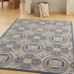 Hot Kirklands Home Aloha Blue Medallion Indoor/Outdoor Area Rug, 5x7