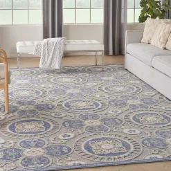 Hot Kirklands Home Aloha Blue Medallion Indoor/Outdoor Area Rug, 9x12
