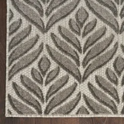 Discount Kirklands Home Aloha Botanical Indoor/Outdoor Rug, 3x5 Gray
