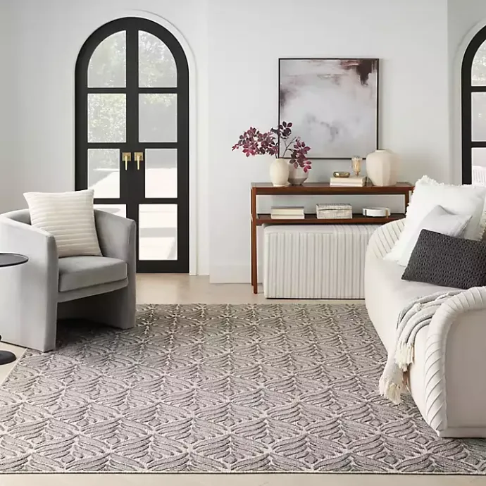 Discount Kirklands Home Aloha Botanical Indoor/Outdoor Rug, 3x5 Gray