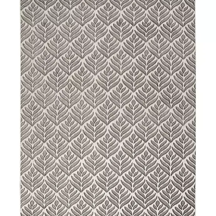 Online Kirklands Home Aloha Botanical Indoor/Outdoor Rug, 5x7 Gray