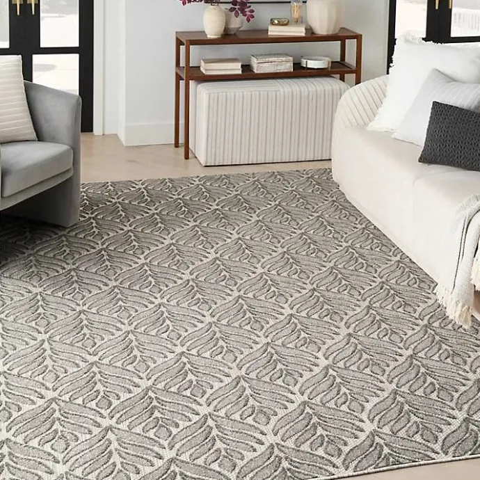 Online Kirklands Home Aloha Botanical Indoor/Outdoor Rug, 5x7 Gray