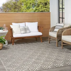 Hot Kirklands Home Aloha Botanical Indoor/Outdoor Rug, 6x9 Gray