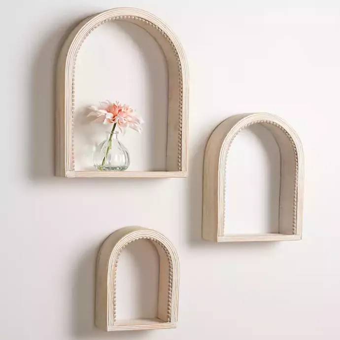 Sale Kirklands Home Amalie Beaded Arch Shelves, Set of 3