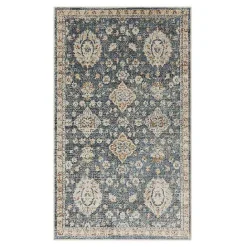 Kirklands Home Amanda Anthracite Washable Area Rug, 9x6 Blue