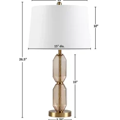 New Kirklands Home Amber Faceted Glass Table Lamp Brown