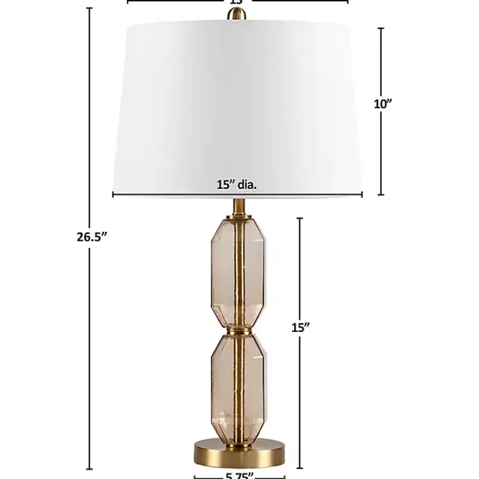 New Kirklands Home Amber Faceted Glass Table Lamp Brown