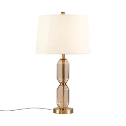 New Kirklands Home Amber Faceted Glass Table Lamp Brown