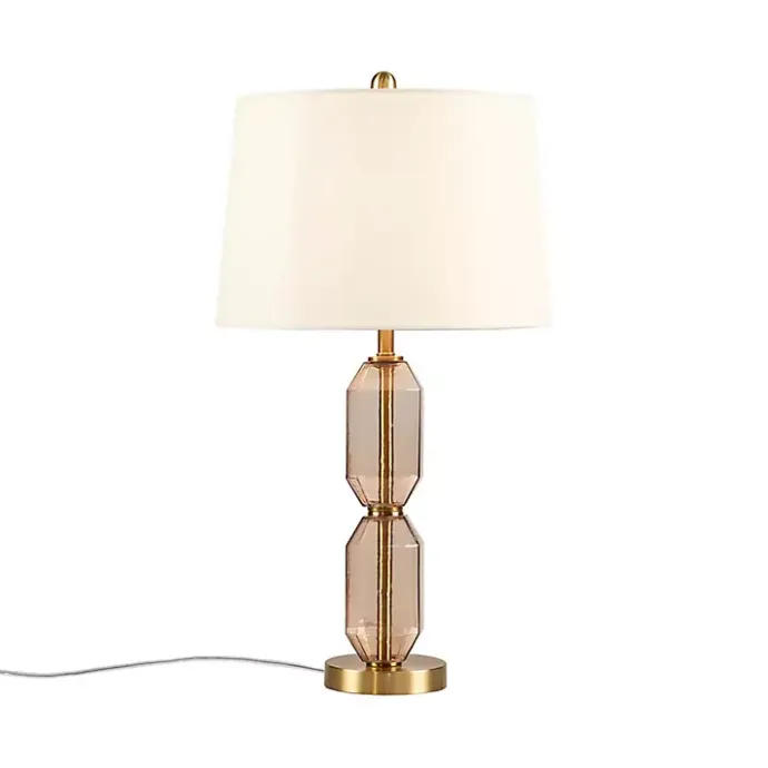 New Kirklands Home Amber Faceted Glass Table Lamp Brown
