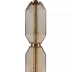 New Kirklands Home Amber Faceted Glass Table Lamp Brown