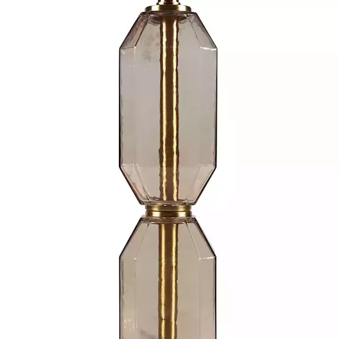 New Kirklands Home Amber Faceted Glass Table Lamp Brown